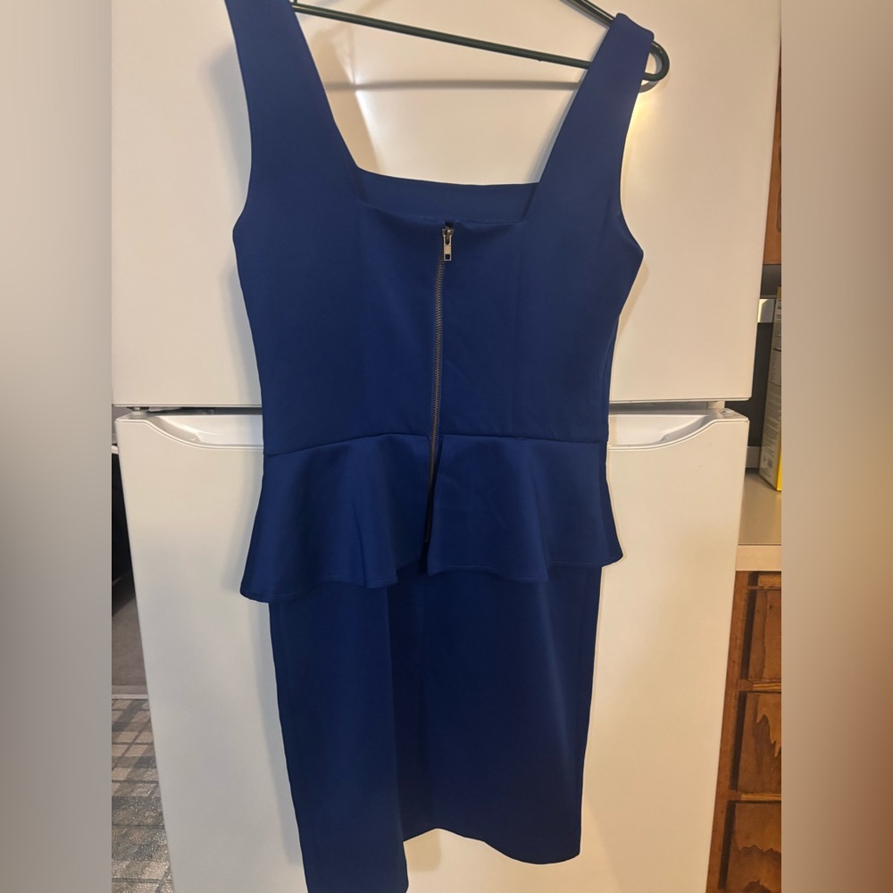ECI Blue Peplum Sheath Dress - Picture 2 of 3